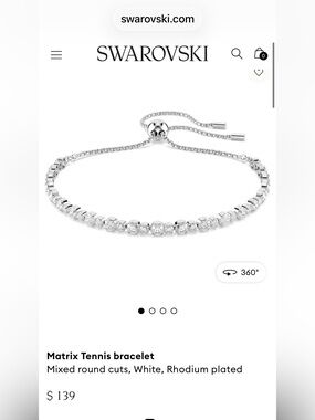 Swarovski Matrix White Crystal Adjustable Tennis Bracelet BRAND NEW IN BOX